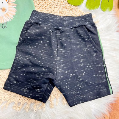 Conj. Camiseta Lion Be Wild e Bermuda - Verde e Preto